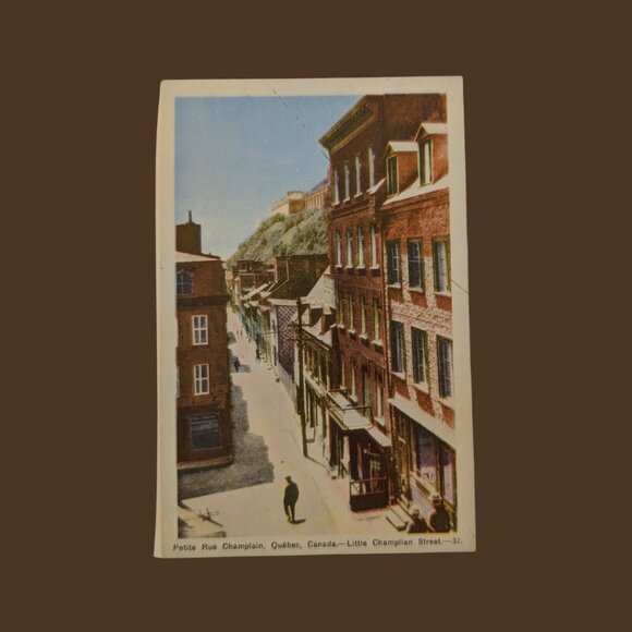 6/$15 Vintage Blank Petite Rue Champlain Quebec City Unused Postcard - Picture 1 of 3